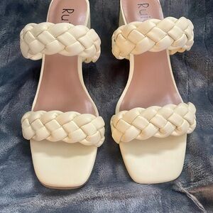 Elegant Braided Cream Sandals